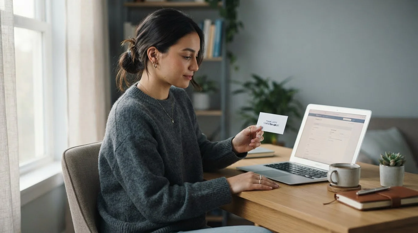 Hráč u notebooku zvažuje vklad na automaty online přes paysafecard