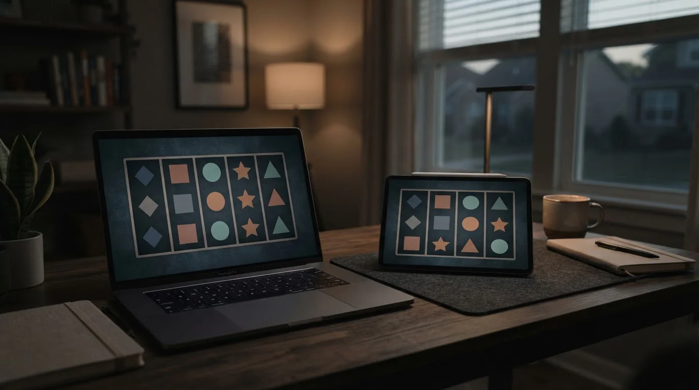 Notebook a tablet zobrazující obecné automatové válce bez značek