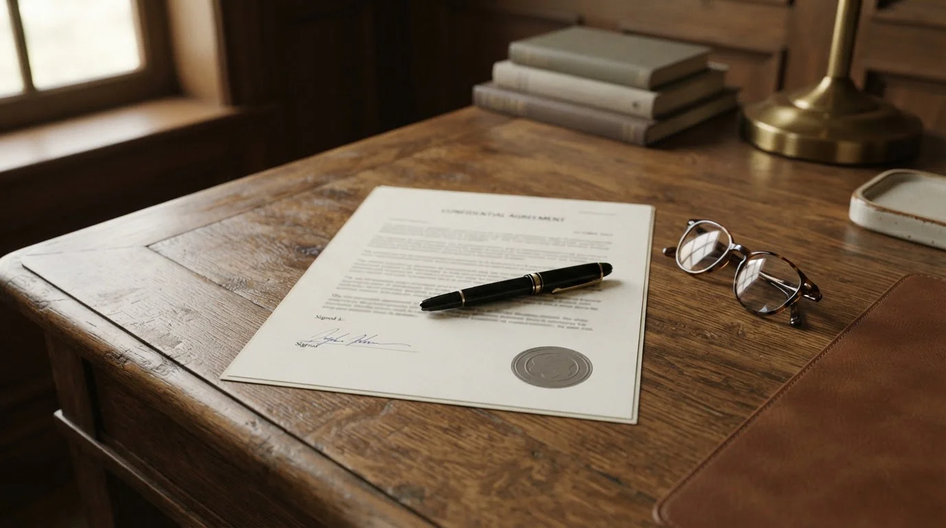 Úřední dokument s razítkem symbolizující licenci a regulaci hazardu
