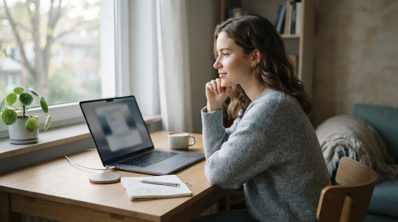 Hráč u notebooku zvažuje nízký vklad do českého online casina