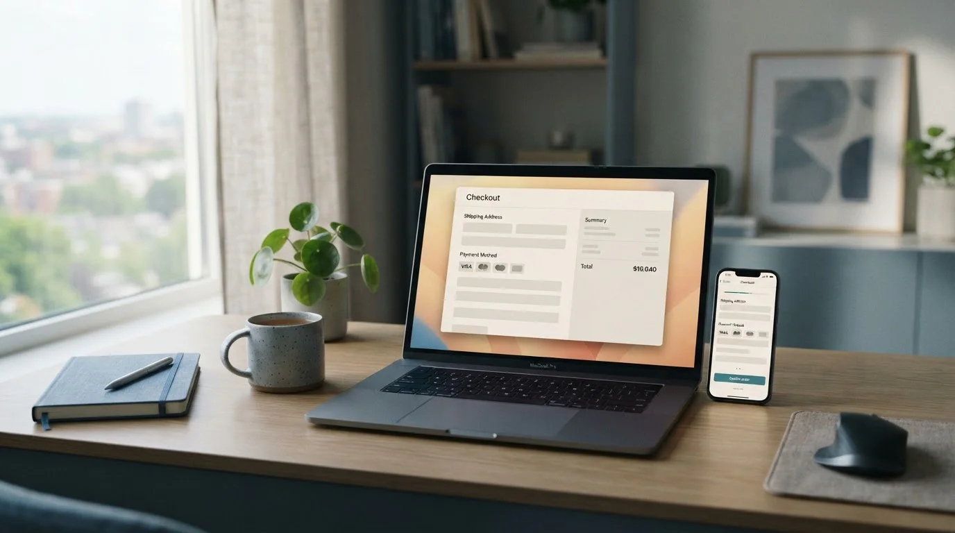 Notebook a mobil s otevřenou pokladnou legálního online kasina s vkladem přes GoPay