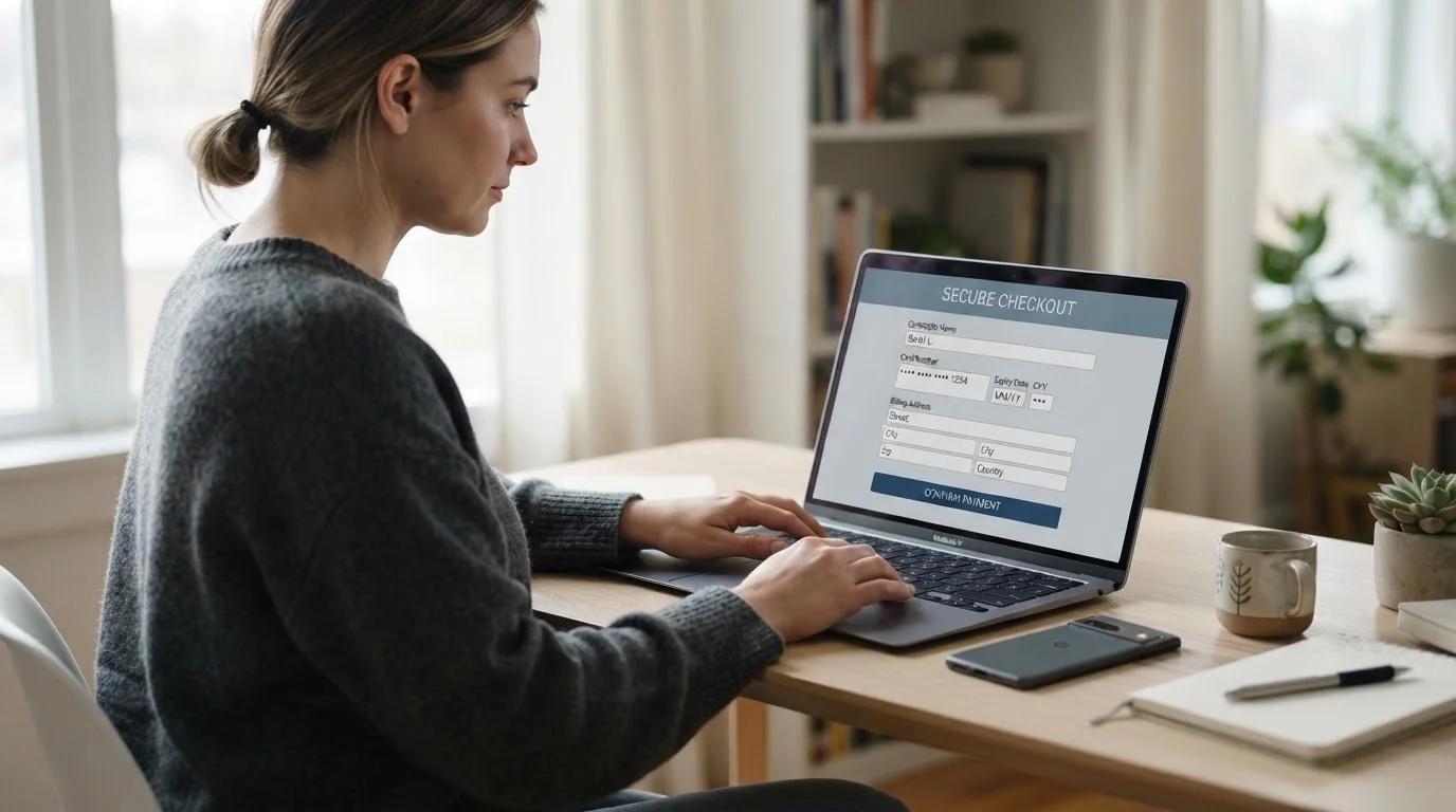 Zadání údajů platební karty do pokladny českého online kasina